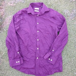 Micheal Kors Business Casual Long Sleeve Purple Button Up Shirt Size M